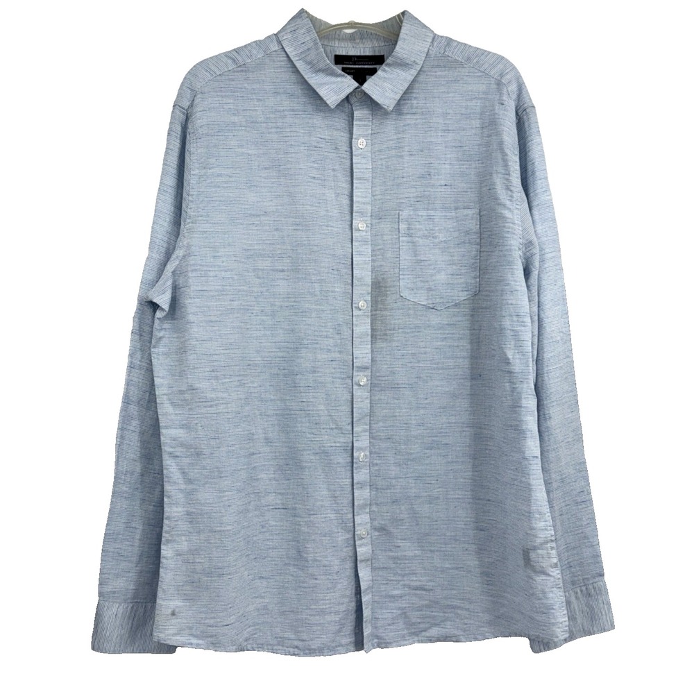 Marc Anthony Mens L Blue Slim Fit Long Sleeve Shirt Preppy Old Money Work Dressy